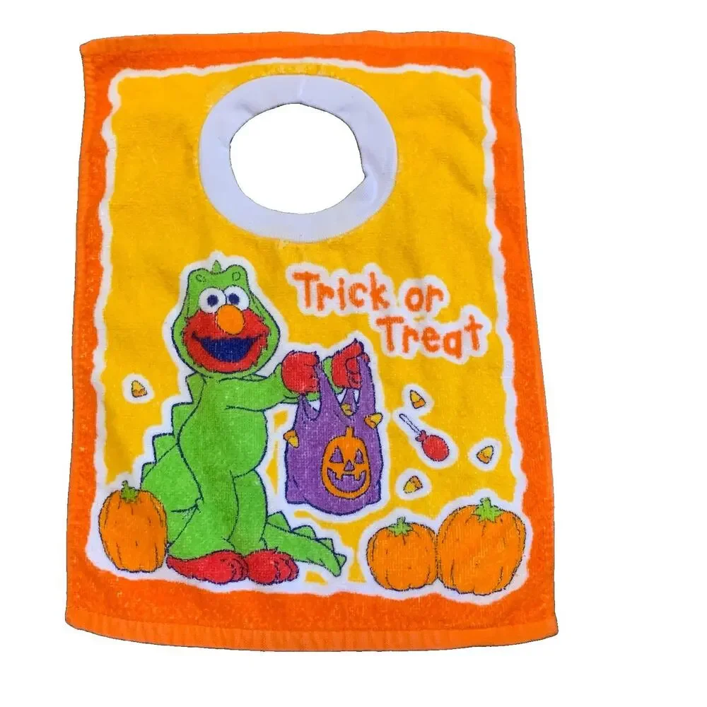 Sesame Street Elmo Terry Cloth Bib Vintage Halloween Pull Over Towel